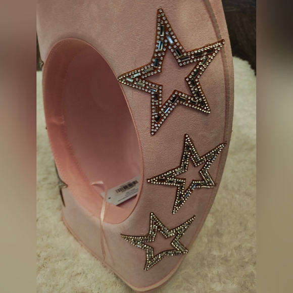 Pink Star-Embellished Western Cowboy Hat - Picture 3 of 4